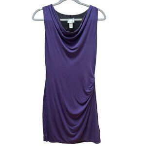 Athleta Reversible Inverse‎ Gray Purple Stretchy Knee Length Dress Size Small